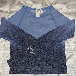 Pink VS active wear crop top